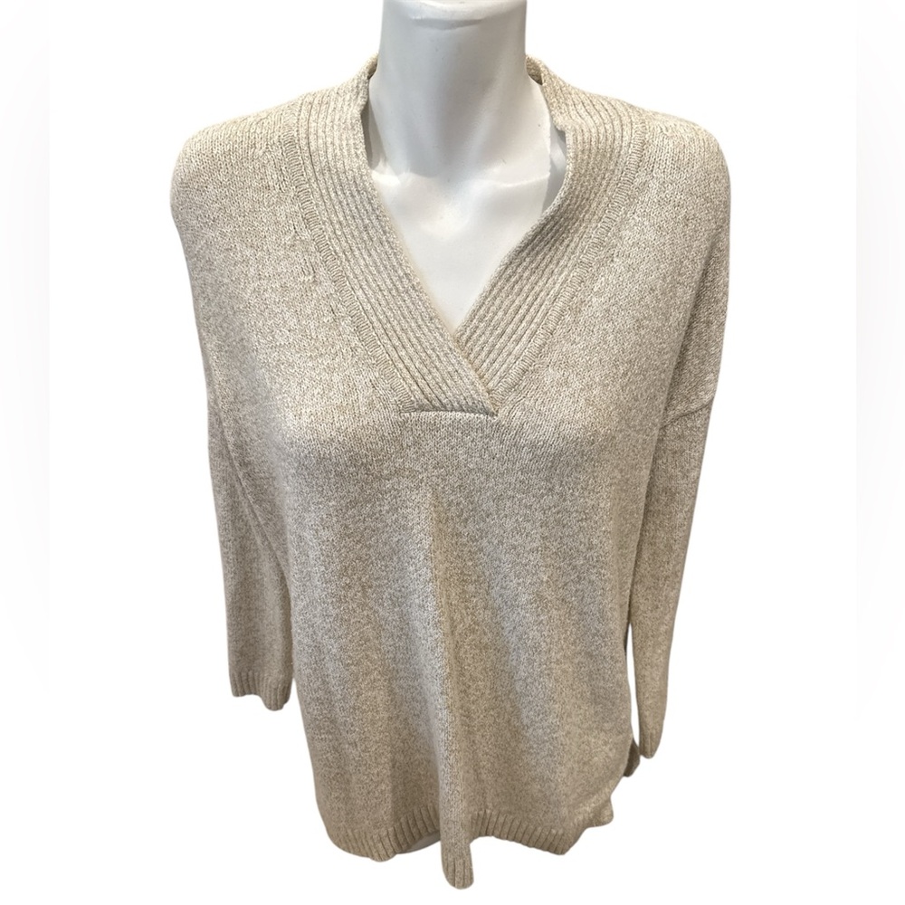 J. Jill V-Neck Pullover Cotton Blend Knit Sweater